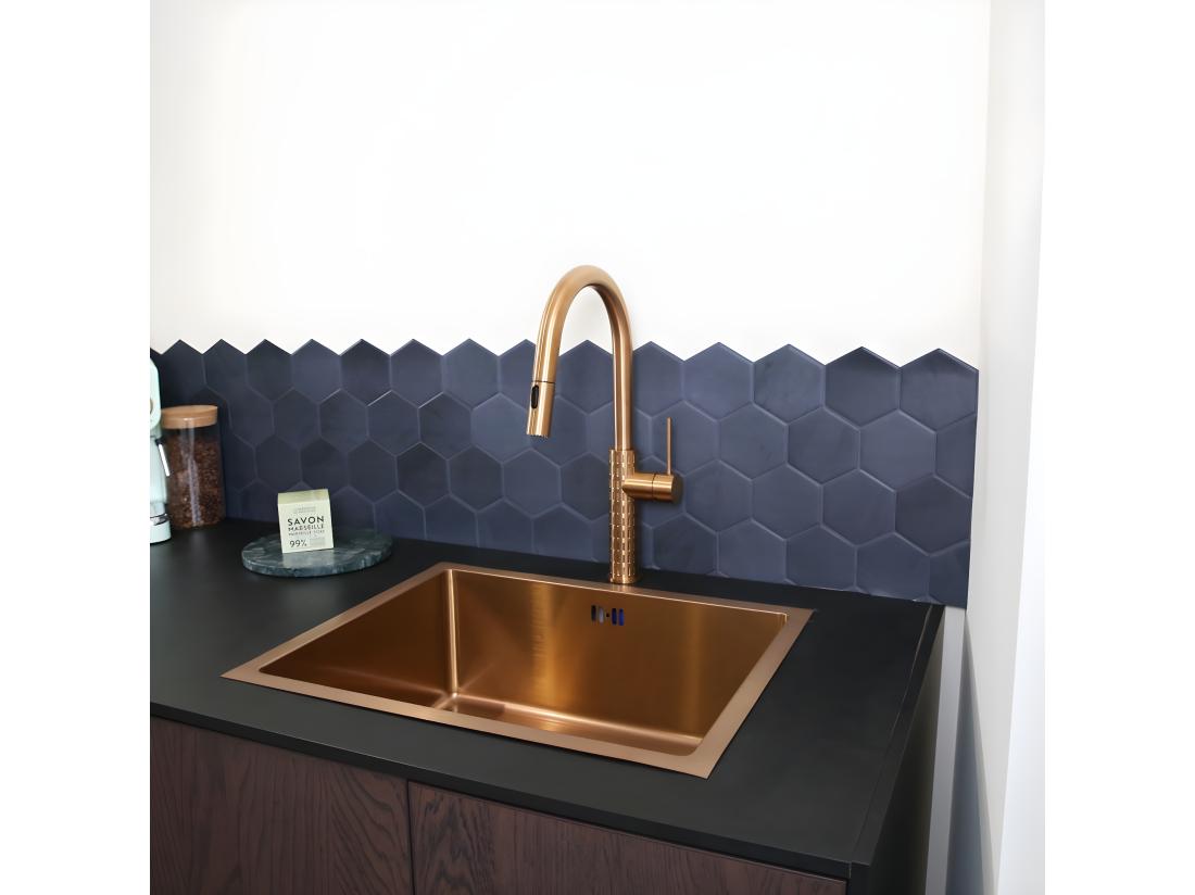 Vente Unique Architek Mitigeur évier Douchette Extractible Cuivre Brossé - Essebagno