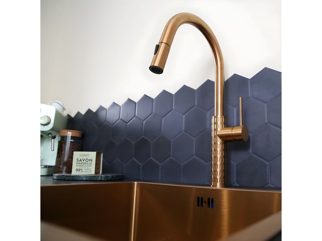 vente unique Architek mitigeur évier douchette extractible cuivre brossé - Essebagno