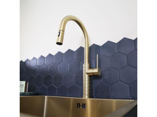 Vente Unique Architek Mitigeur évier Douchette Extractible Or Brossé - Essebagno