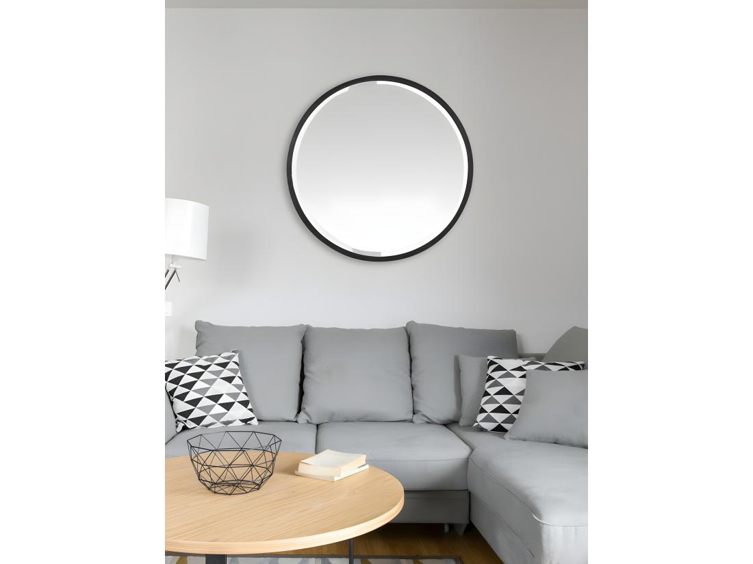 Vente Unique Ardes - Miroir Rond En Métal ø100 Cm - Couleur - Noir