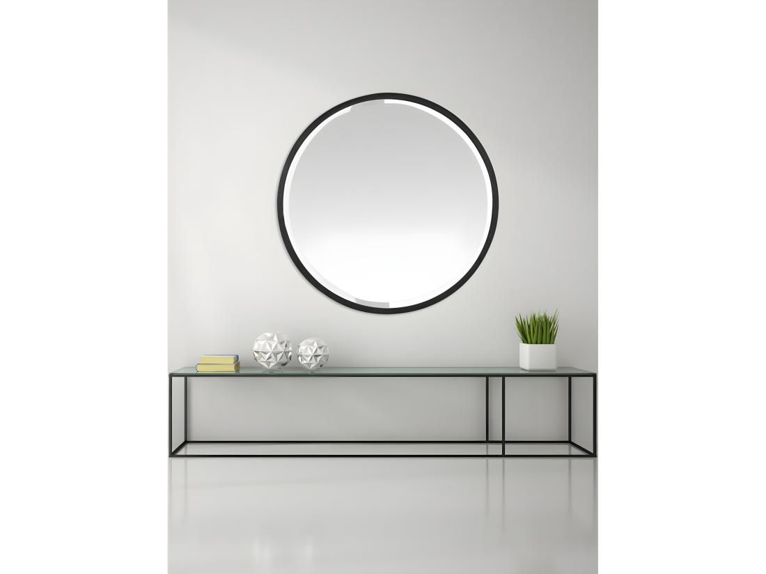 Vente Unique Ardes - Miroir Rond En Métal ø100 Cm - Couleur - Noir