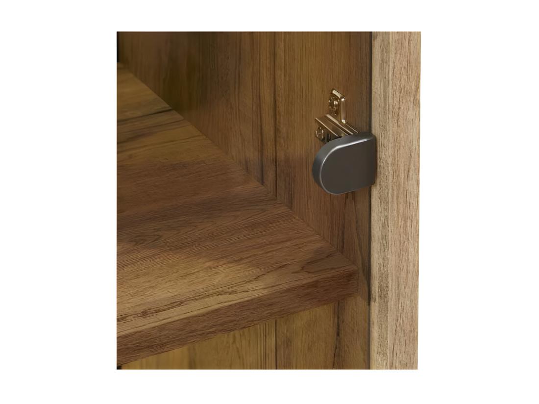 Vente Unique Argentier 2 Portes Chêne Miel/Métal à Leds - CENIZA
