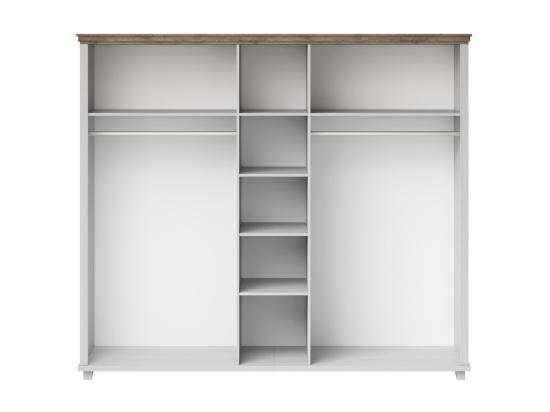 Vente Unique Armoire 250x220 Avec 5 Portes. Coloris Blanc Et Chêne. Collection ASSIA