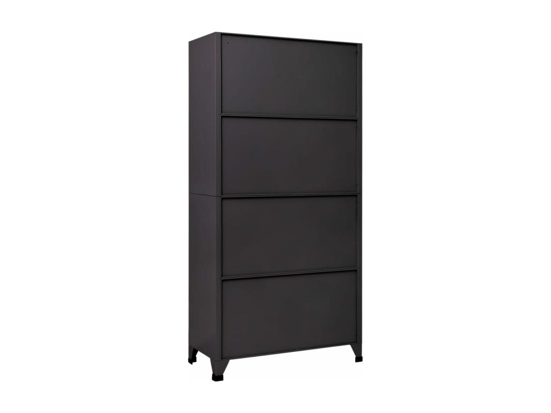 Vente Unique Armoire à Casiers Anthracite Et Rouge 90x45x180 Cm Acier