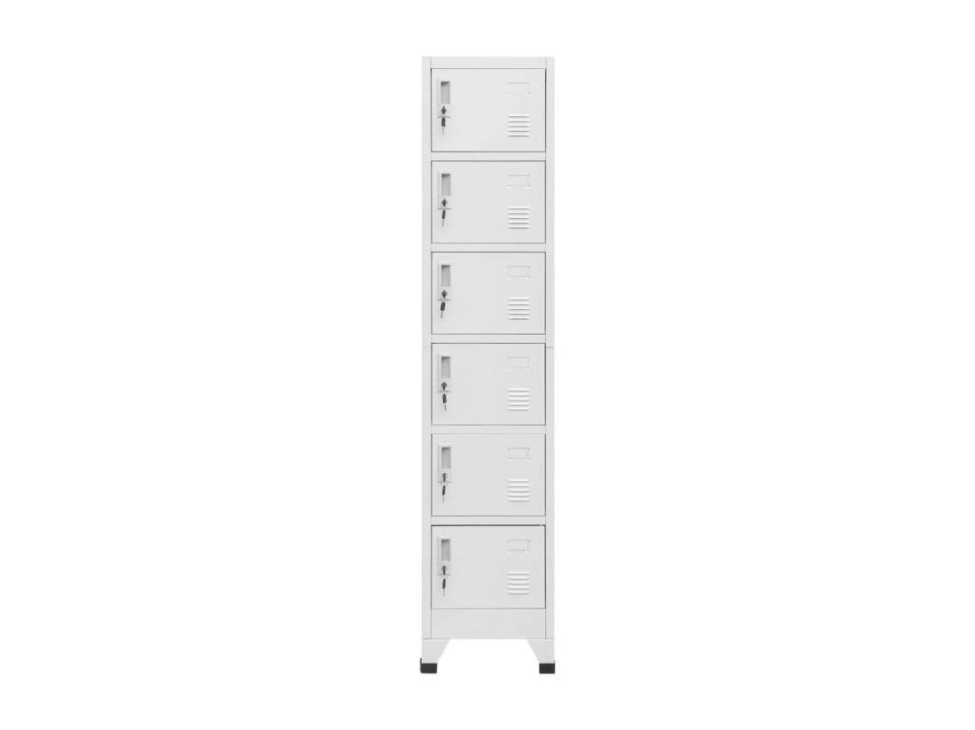 Vente Unique Armoire à Casiers Gris Clair 38x40x180 Cm Acier