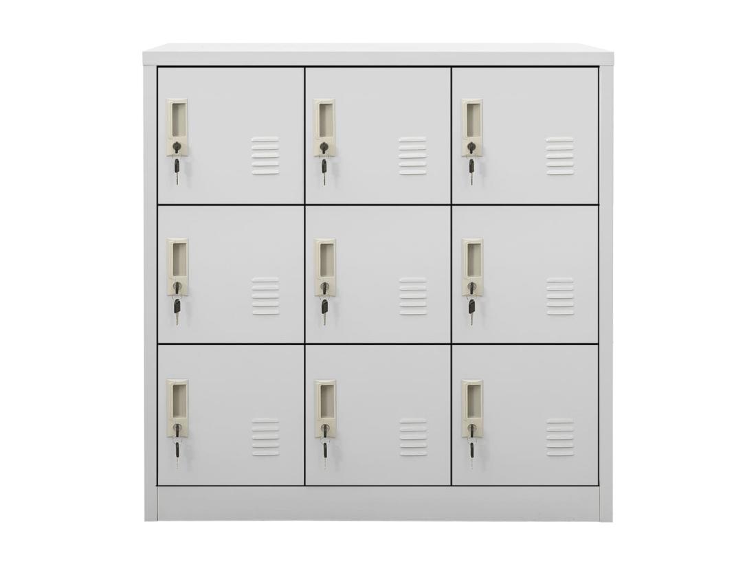 Vente Unique Armoire à Casiers Gris Clair 90x45x92 5 Cm Acier