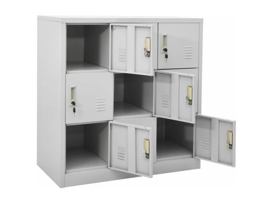 Vente Unique Armoire à Casiers Gris Clair 90x45x92 5 Cm Acier
