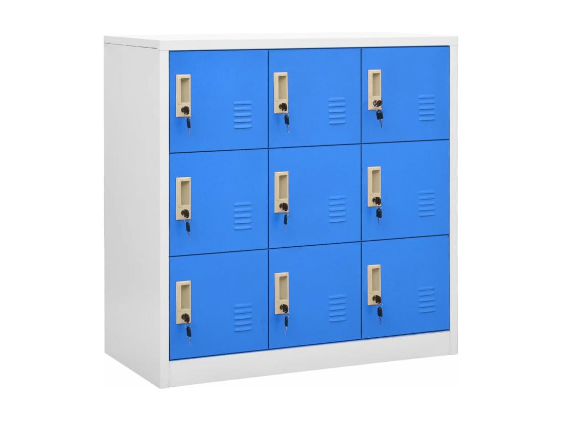 vente unique Armoire à casiers Gris clair et bleu 90x45x92 5 cm Acier