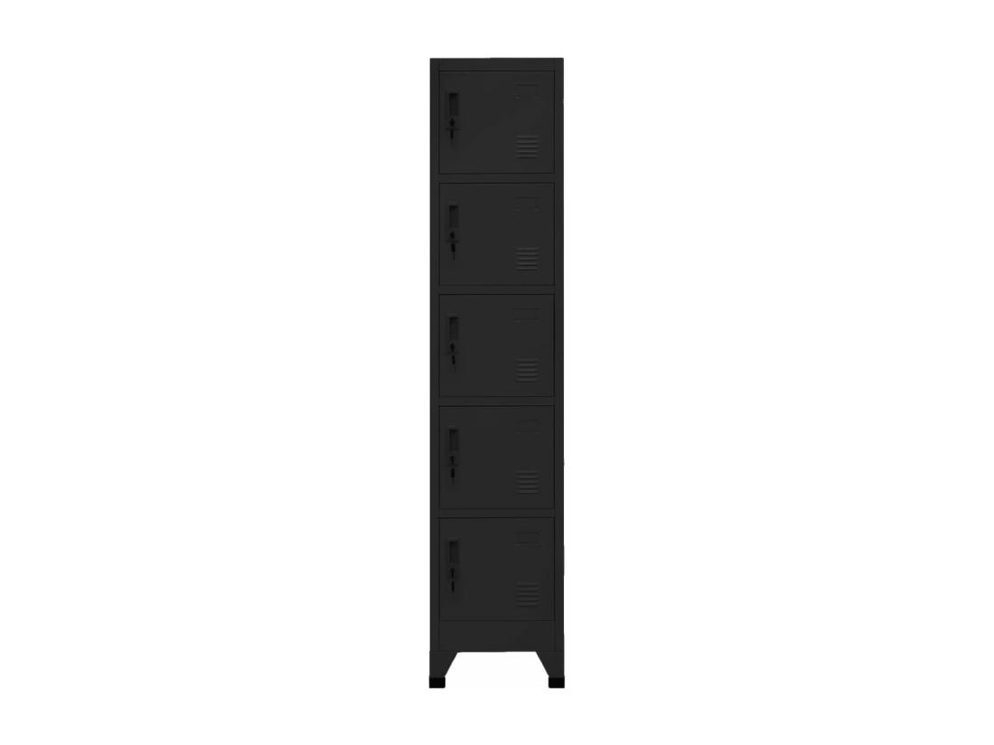 Vente Unique Armoire à Casiers Noir 38x40x180 Cm Acier