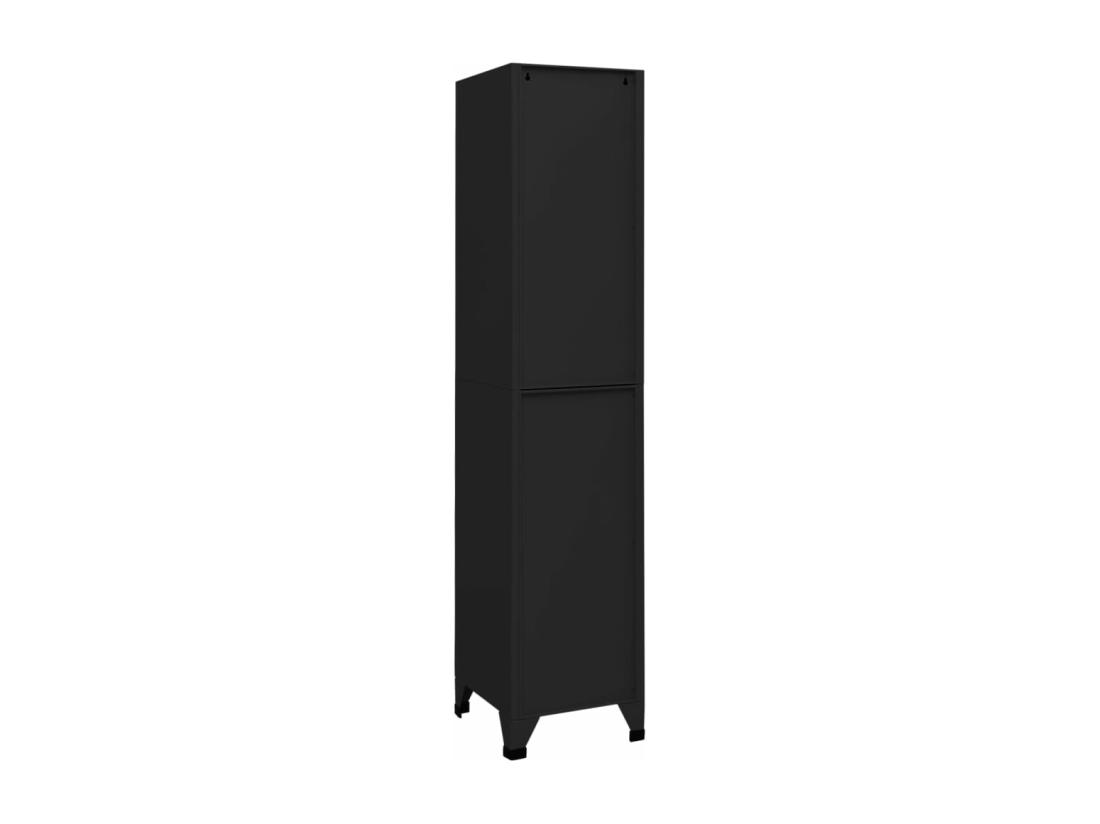 Vente Unique Armoire à Casiers Noir 38x40x180 Cm Acier