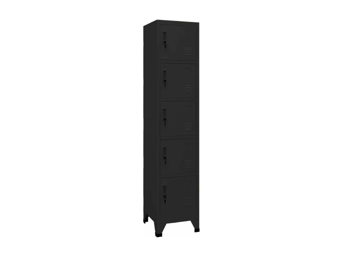 vente unique Armoire à casiers Noir 38x40x180 cm Acier