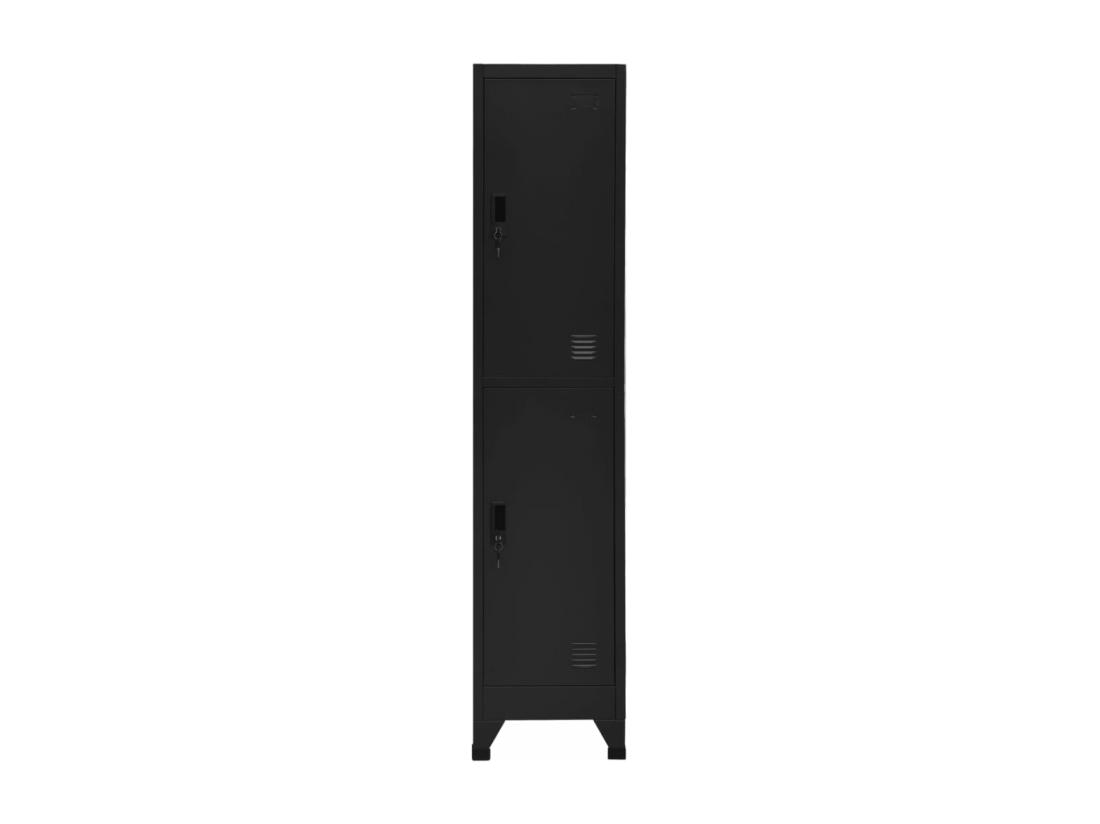 Vente Unique Armoire à Casiers Noir 38x45x180 Cm Acier