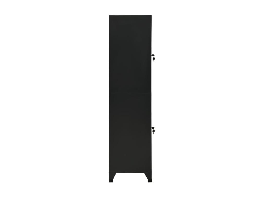 Vente Unique Armoire à Casiers Noir 38x45x180 Cm Acier