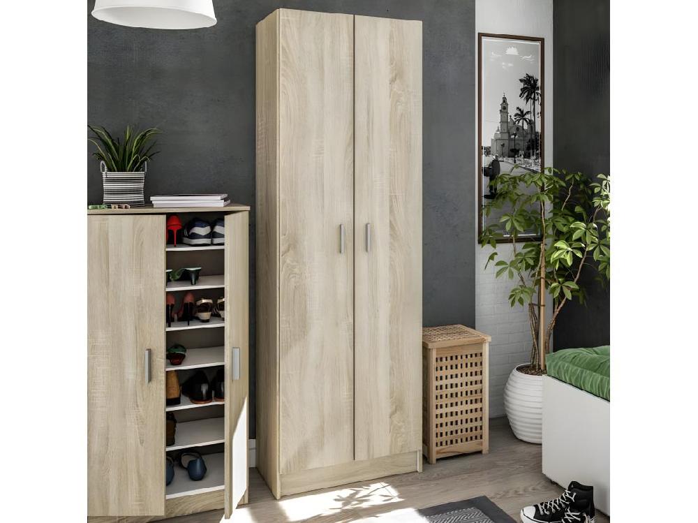 Vente Unique Armoire à Chaussures 2 Portes - Chêne - MULA - L 59 X L 37x H 180