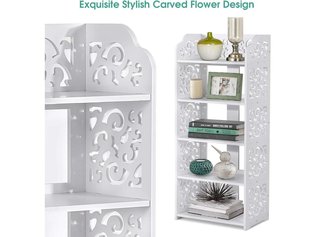 Vente Unique Armoire à Chaussures à 5 Niveaux Meuble à Chaussures Étagère De Rangement Pratique 23x40x90cm - Blanc