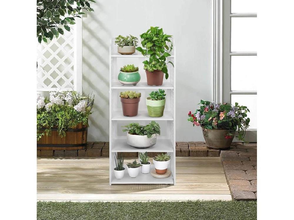 Vente Unique Armoire à Chaussures à 5 Niveaux Meuble à Chaussures Étagère De Rangement Pratique 23x40x90cm - Blanc