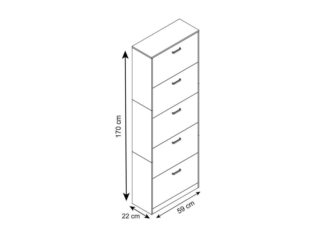Vente Unique Armoire à Chaussures Basculante Sipos XL