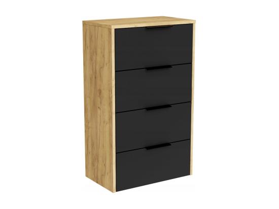 vente unique Armoire à chaussures en chêne doré Craft et commode noire pour hall d'entrée moderne. Étagère à chaussures