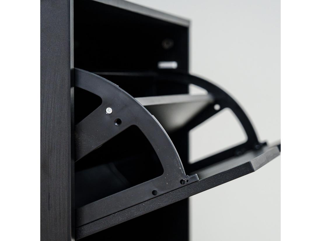 Vente Unique Armoire à Chaussures Rebecca Mobili Ekpe 119x60x23 MDF Noir Moderne