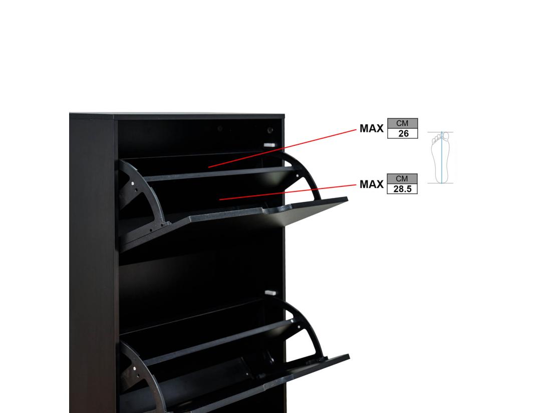 Vente Unique Armoire à Chaussures Rebecca Mobili Ekpe 119x60x23 MDF Noir Moderne