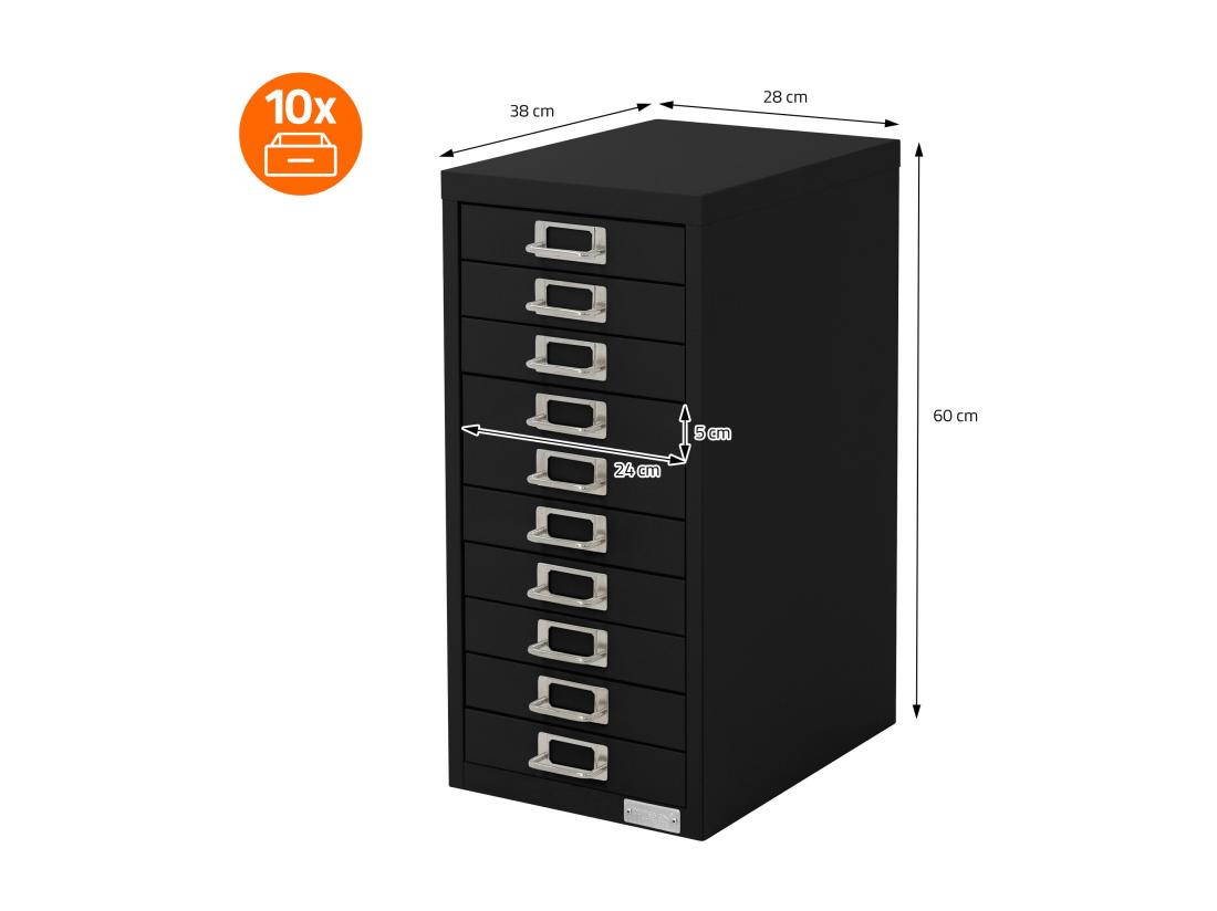 vente unique Armoire à dossiers métallique Armoire à tiroirs Armoire de bureau avec 10 tiroirs