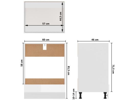 Vente Unique Armoire à Four "Riga" Blanc Brillant 60x46x81 5 Cm