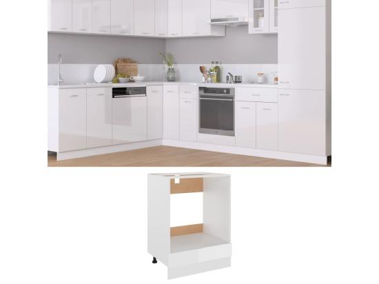 vente unique Armoire à four "Riga" Blanc brillant 60x46x81 5 cm