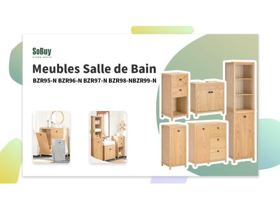 Vente Unique Armoire à Linge Avec Sac à Linge Pliable Sac à Linge Panier à Linge Panier à Linge BZR97-N