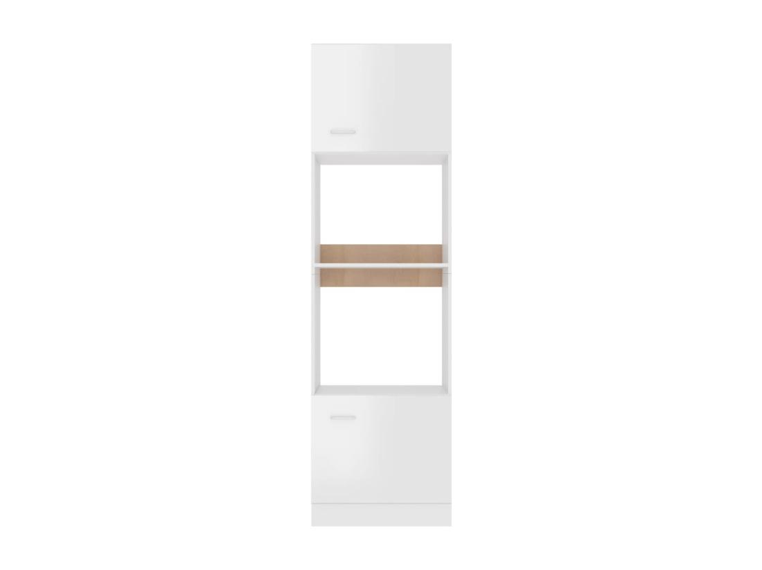 Vente Unique Armoire à Micro-ondes Blanc Brillant Bois D’ingénierie