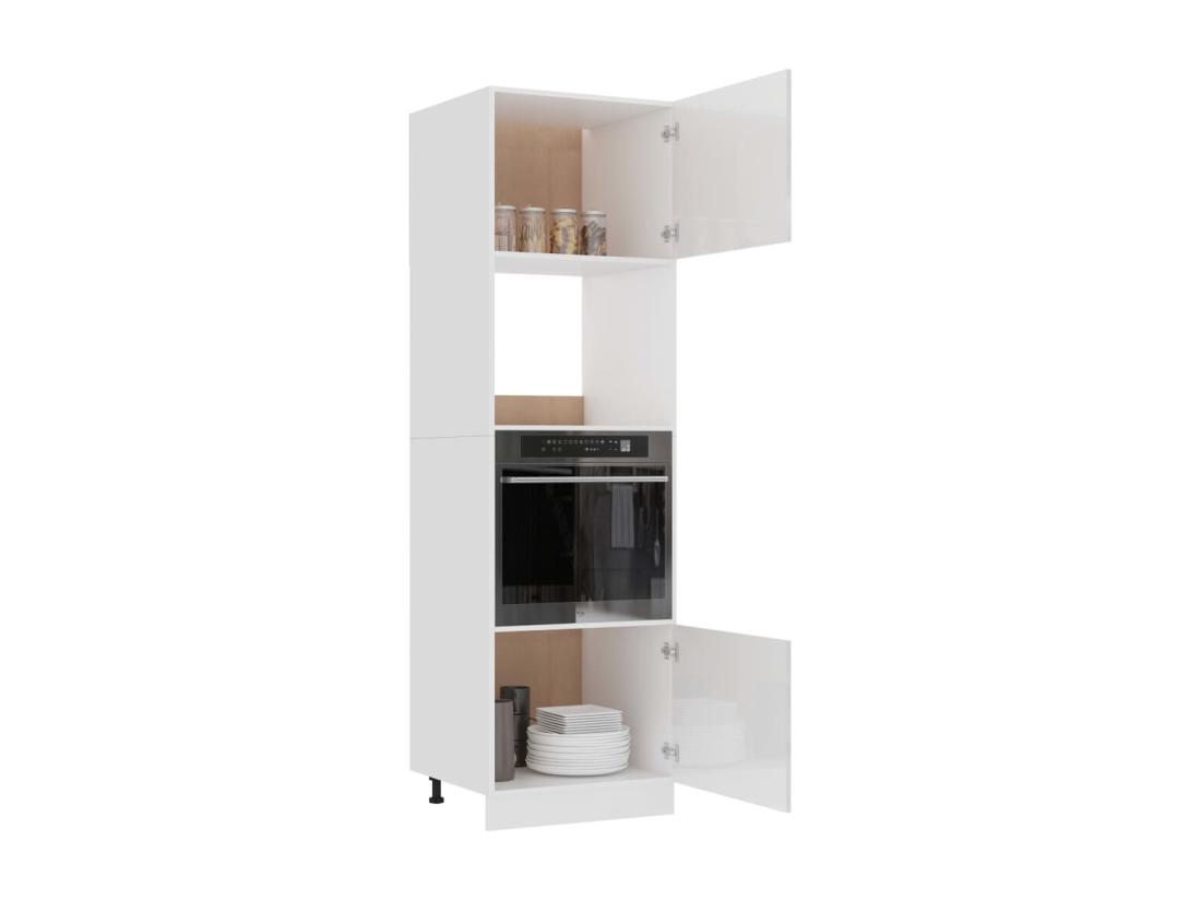 vente unique Armoire à micro-ondes Blanc brillant Bois d’ingénierie