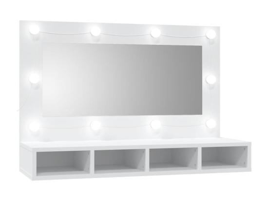 Vente Unique Armoire à Miroir Avec LED Blanc 90x31 5x62 Cm