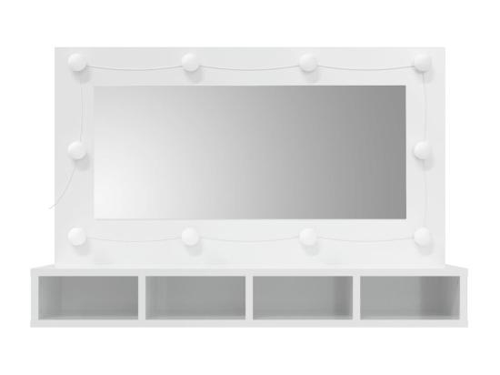 Vente Unique Armoire à Miroir Avec LED Blanc Brillant 90x31 5x62 Cm