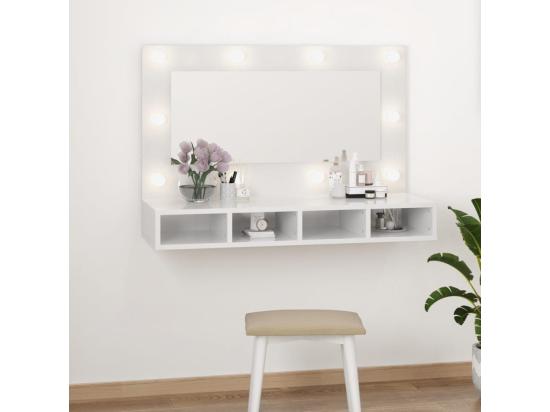 vente unique Armoire à miroir avec LED Blanc brillant 90x31 5x62 cm