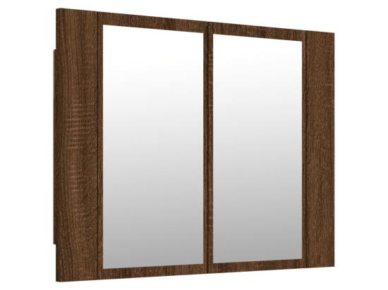 Vente Unique Armoire à Miroir LED Chêne Marron 60x12x45 Cm Bois D'ingénierie