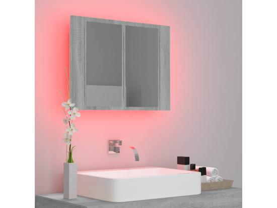 Vente Unique Armoire à Miroir LED Sonoma Gris 60x12x45 Cm Bois D'ingénierie