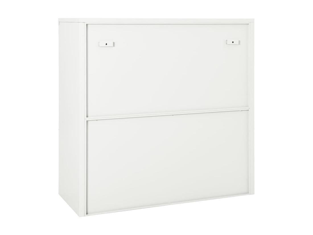 Vente Unique Armoire à Portes Coulissantes Blanc 90x40x90 Cm Acier