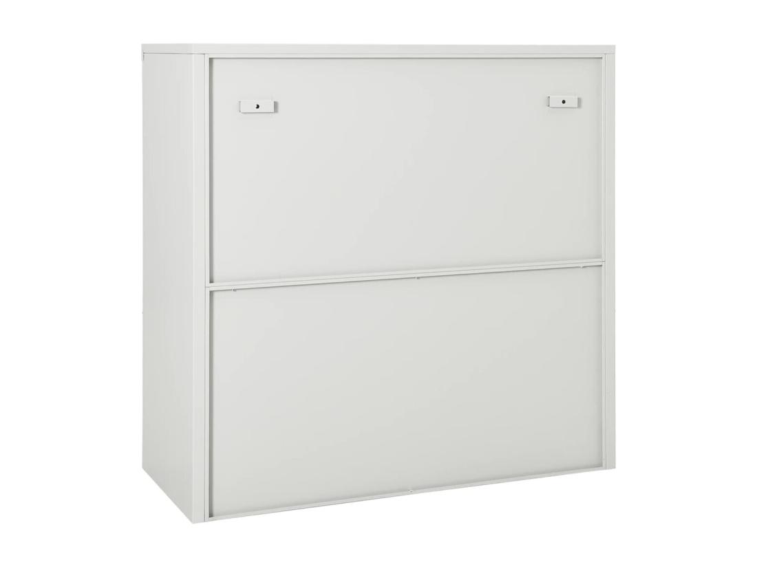 Vente Unique Armoire à Portes Coulissantes Gris Clair 90x40x90 Cm Acier