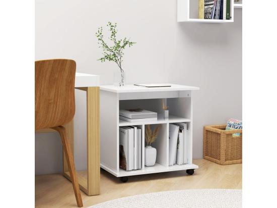 vente unique Armoire à roulettes Blanc brillant 60x45x60cm Bois d’ingénierie