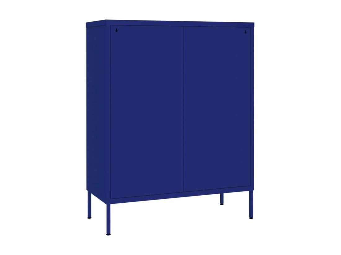 Vente Unique Armoire à Tiroirs Bleu Marine 80x35x101 5 Cm Acier