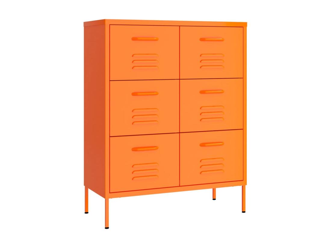 Vente Unique Armoire à Tiroirs Orange 80x35x101 5 Cm Acier