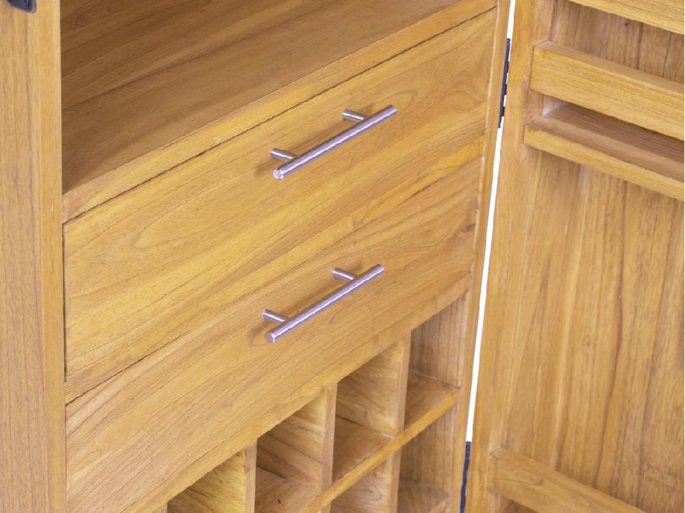 Vente Unique Armoire à Vin Et Verres En Bois De Mindi - 15 Casiers - L. 60 X P. 50 X H. 111 Cm - COIMBRA