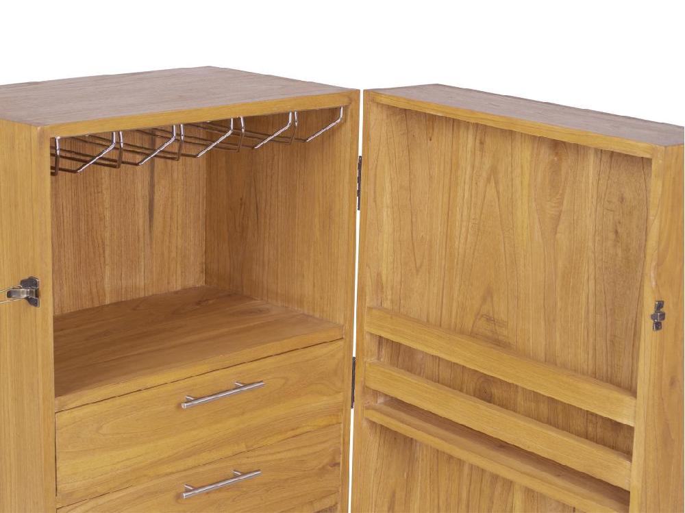 Vente Unique Armoire à Vin Et Verres En Bois De Mindi - 15 Casiers - L. 60 X P. 50 X H. 111 Cm - COIMBRA