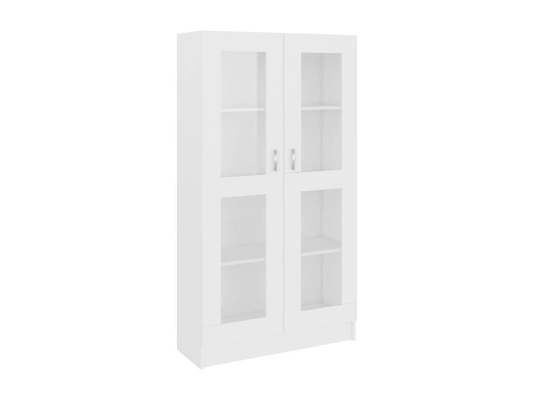 Vente Unique Armoire à Vitrine Blanc 82 5x30 5x150 Cm Bois D'ingénierie