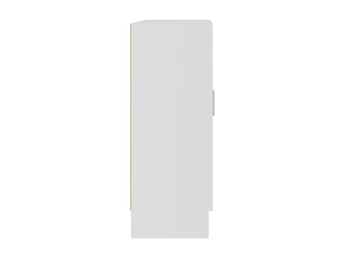 Vente Unique Armoire à Vitrine Blanc 82 5x30 5x80 Cm Aggloméré