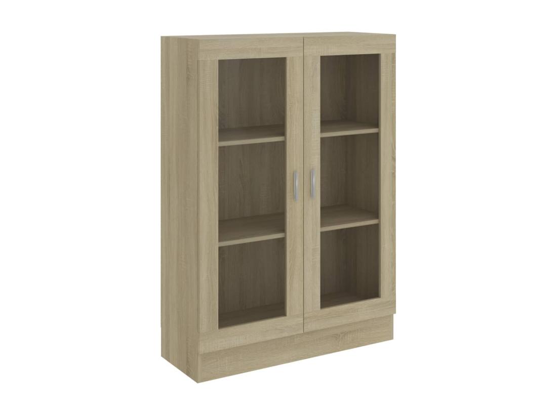 Vente Unique Armoire à Vitrine Chêne Sonoma 82 5x30 5x115 Cm Aggloméré