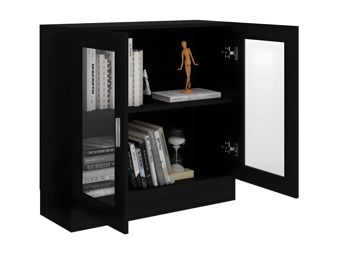 vente unique Armoire à vitrine Noir 82 5x30 5x80 cm Aggloméré