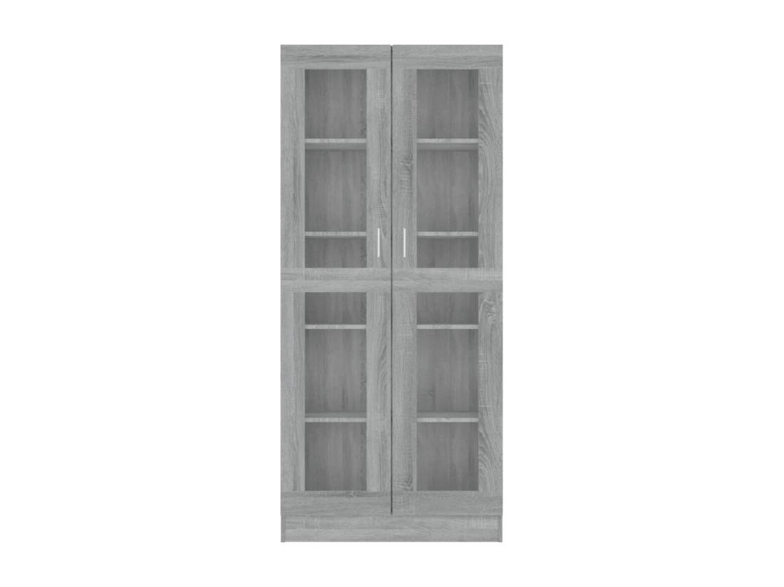 Vente Unique Armoire à Vitrine Sonoma Gris 82 5x30 5x185 5cm Bois Ingénierie