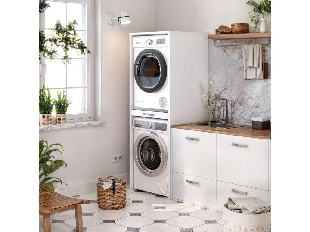Vente Unique Armoire Colonne Pour Lave-linge Et Sèche-linge Superposés TALESA 67 2x187 5cm