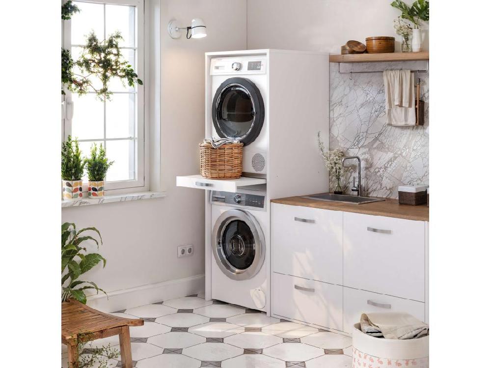 Vente Unique Armoire Colonne Pour Lave-linge Et Sèche-linge Superposés TALESA 67 2x187 5cm