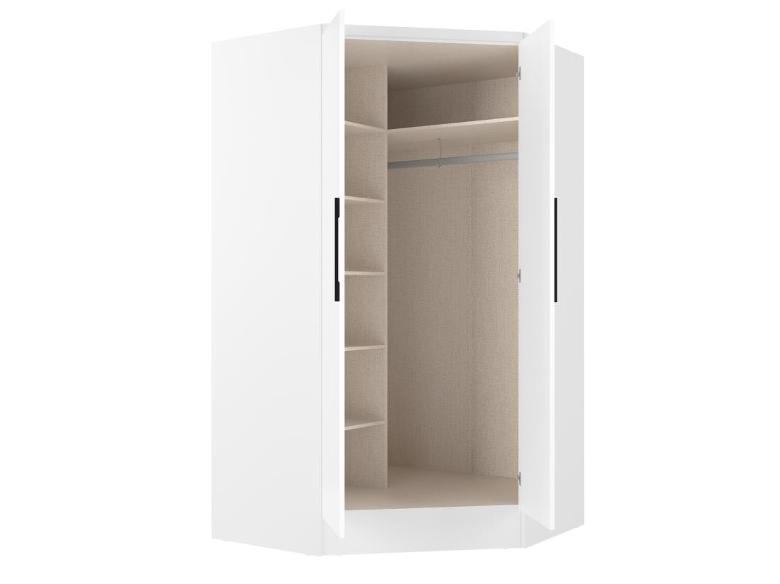 Vente Unique Armoire D'angle 2 Portes - L101 Cm - Blanc - AURALI